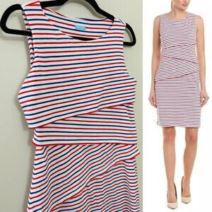 J. McLaughlin Coastal Preppy Classic‎ Nicola Cotton Stretch Patriotic Dress M